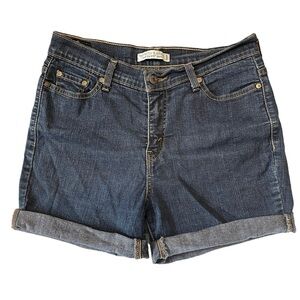 Levi Perfectly Slimming Cutoff Jean Shorts. Blue. Size 12 #719